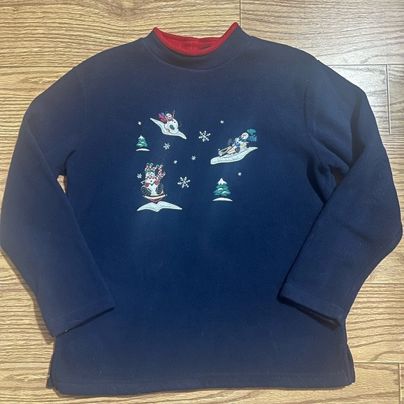 Vintage Snowman Fleece Sweatshirt Medium - Picture 1 of 4